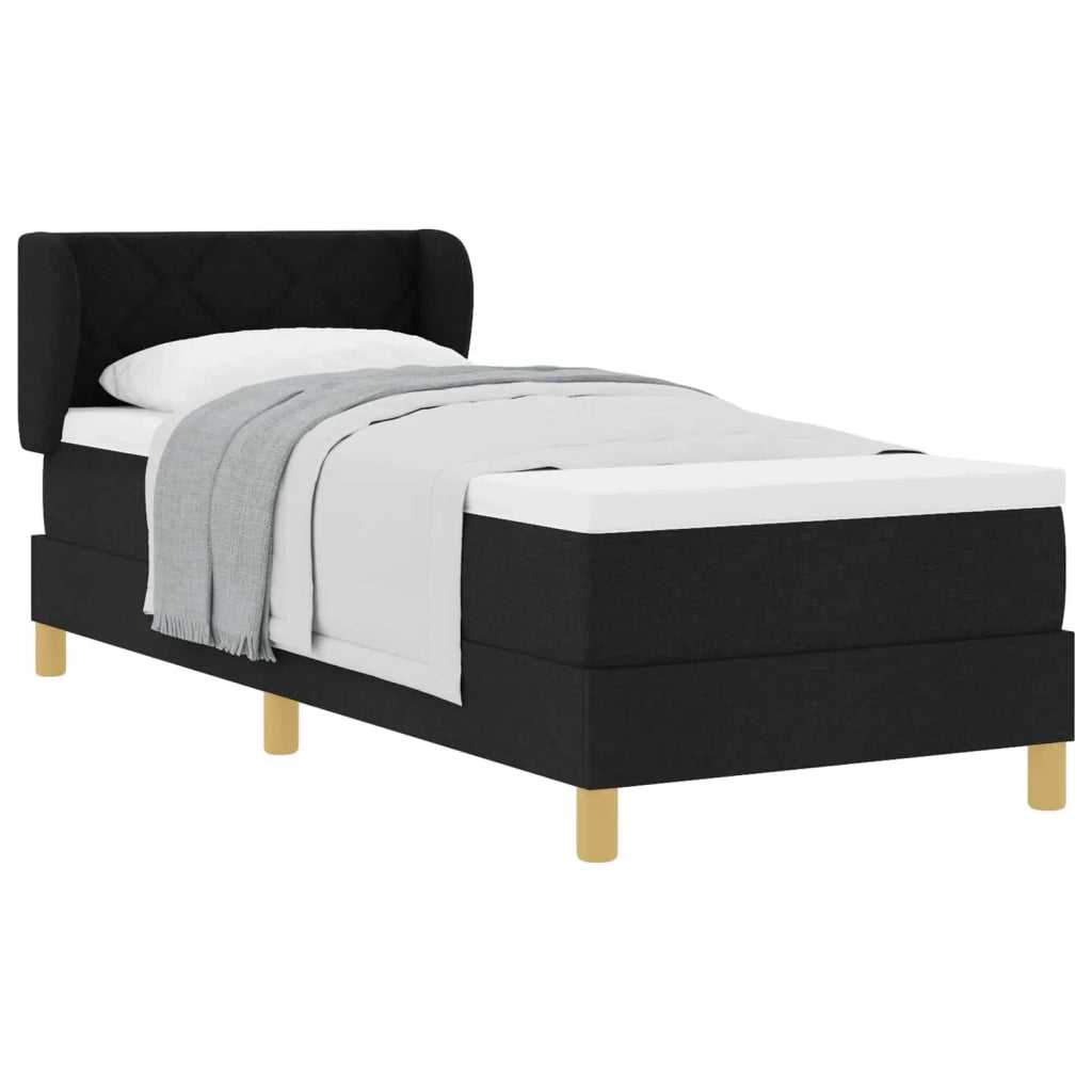 Letto a molle con materasso Nero 80 x 200 cm Tessuto 3340243