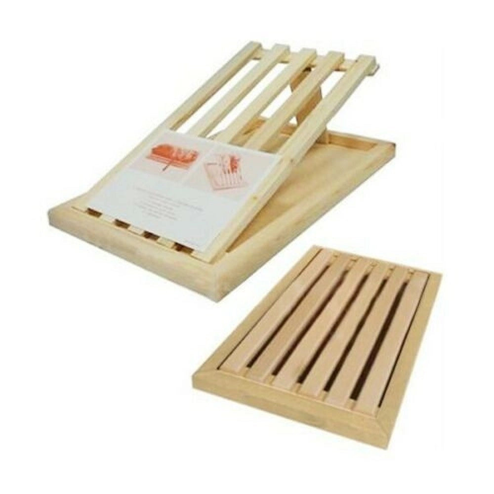 Trade Shop - Tagliere Per Pane In Legno Con Raccogli Briciole E Griglia Removibile 39 X 23 Cm -