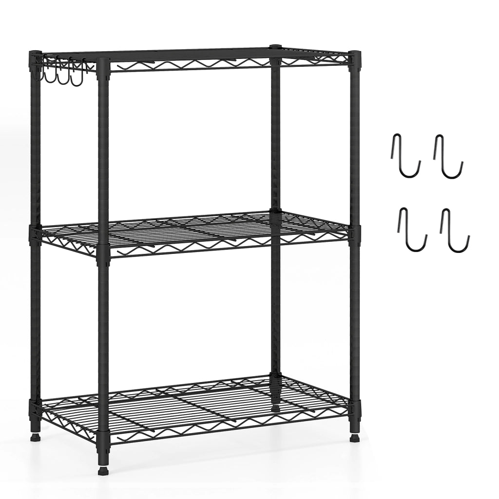 Scaffale metallo 3 ripiani regolabile resistente rete v-Scaffale organizzatore casa cucina garage 204 kg  59 x 34 x 79 cm