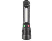 Zaklamp LED portatile, 800 lumen, ricaricabile, ergonomico, zoomabile, lampada da tasca potente e impermeabile, adatta per escursioni e situazioni di emergenza, tipo B (luce bianca, luce rossa, luce verde)