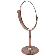 Trade Shop - Specchio Tavolo Cosmetico Ovale Con Zoom Girevole Oro Rosa 19.5x16x33.5 Cm 69417 -