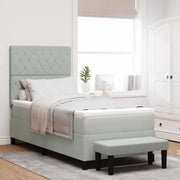 Letto a molle con materasso Grigio chiaro 90 x 190 cm Velluto 3344414