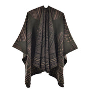 Sciarpa da donna divisa in stile retr¨°, mantello in cashmere spesso e caldo, perfetto per autunno e inverno.