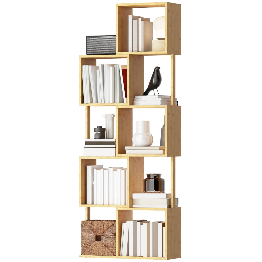Libreria a 5 Livelli in Bamb¨´ ¨C Xylo ¨C Legno Naturale 62.5x23x165 cm