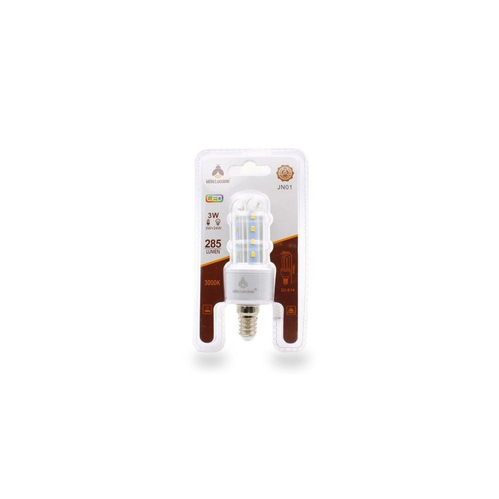 Trade Shop - Lampadina Led E14 3w 2u Jn01 Luce Tubolare Tubo Lineare Luce Calda 3000k 285lm 87095 -