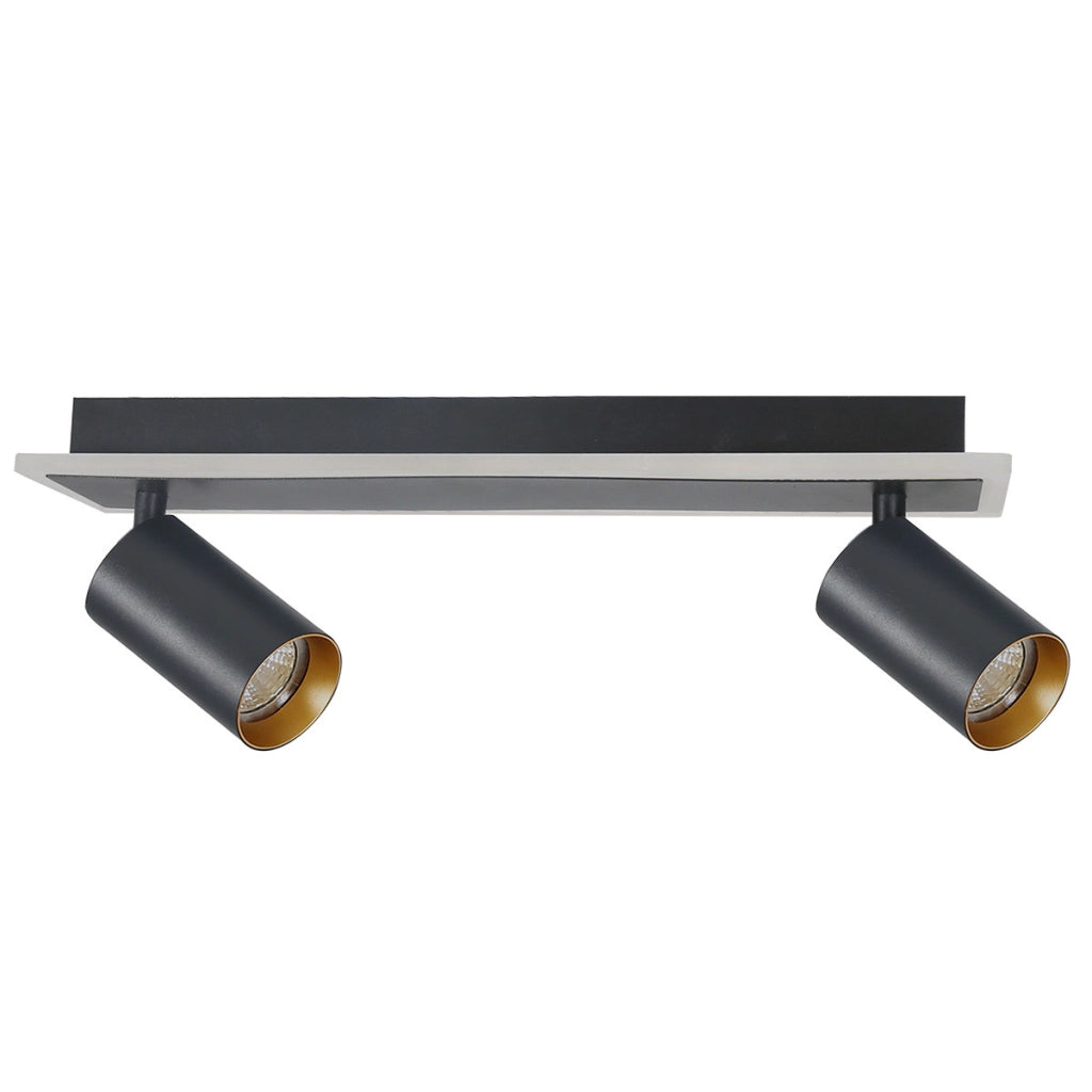 Plafoniera nera 40cm 2 spot orientabili GU10/LED CCT Parma