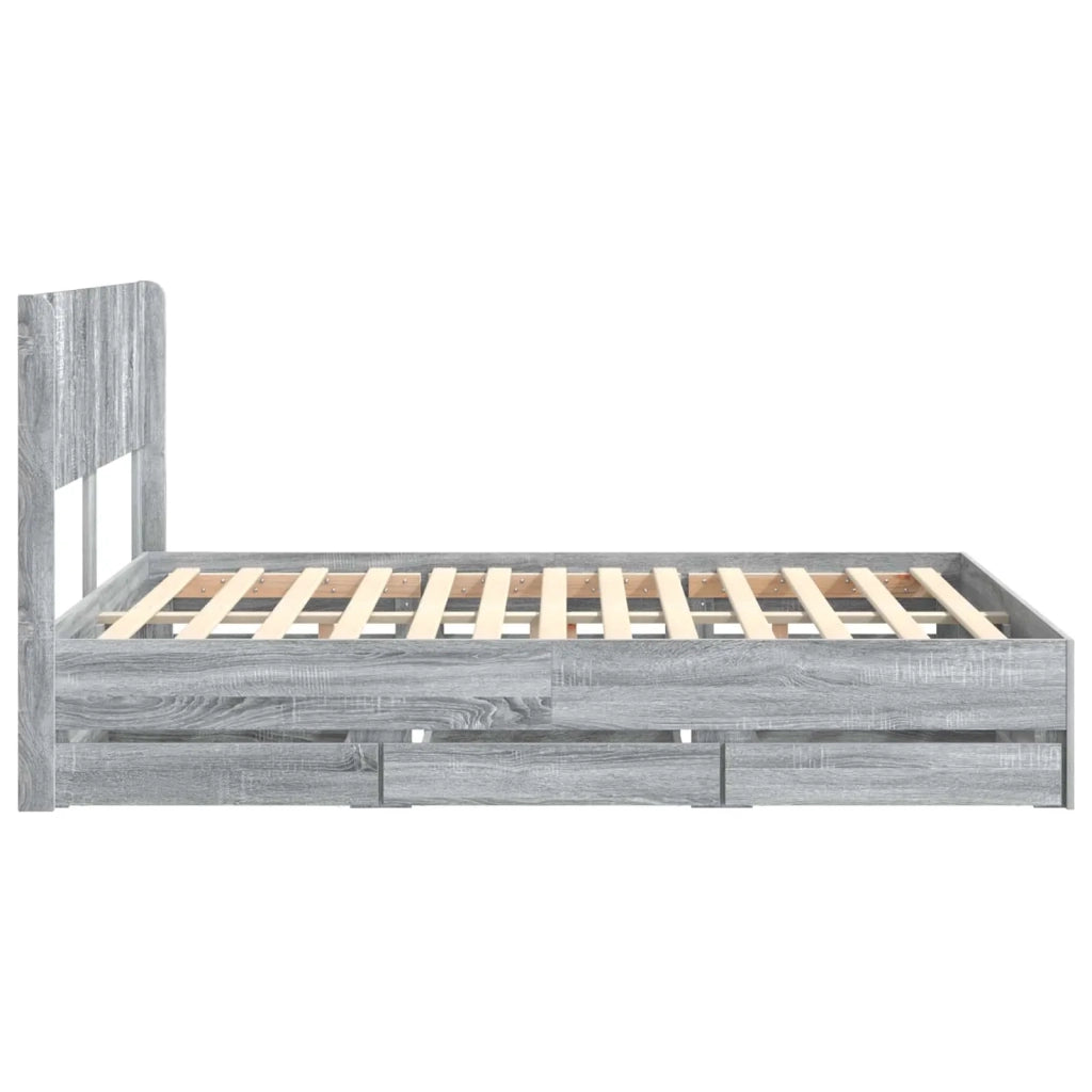 Struttura del letto con stoccaggio e testata Grigio Sonoma 3414328