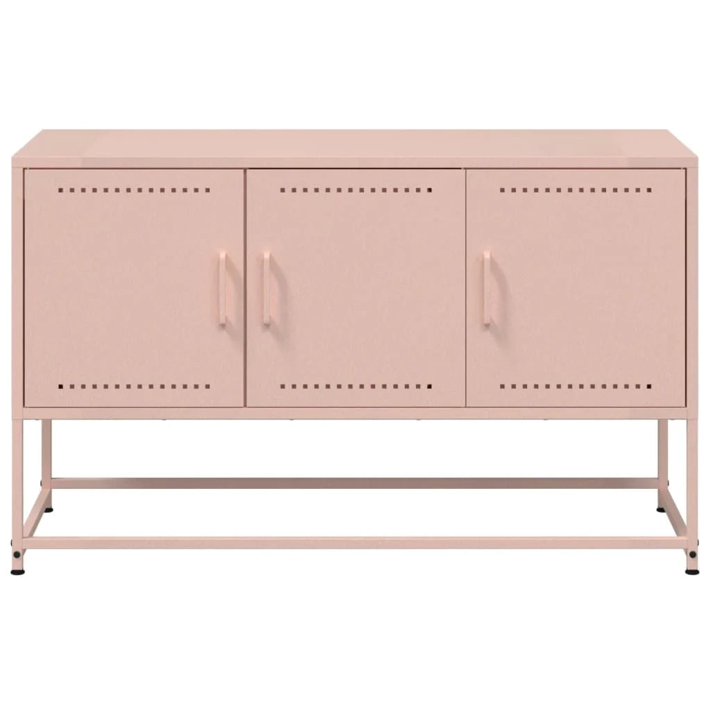 Mobile TV multimediale mensola TV credenza TV sala da pranzo soggiorno camera da letto rosa 100,5 x 39 x 60,5 cm acciaio rosa 02_0028285