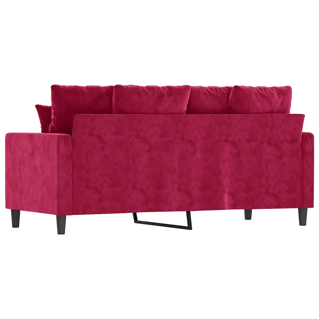 Divano | Divano da soggiorno | Sofa a 2 Posti Rosso Vino 140 cm in Velluto