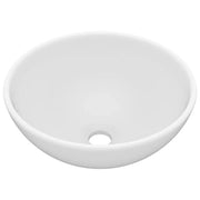 Lavandino-Lavello Lusso Rotondo Bianco Opaco 32,5x14 cm in Ceramica