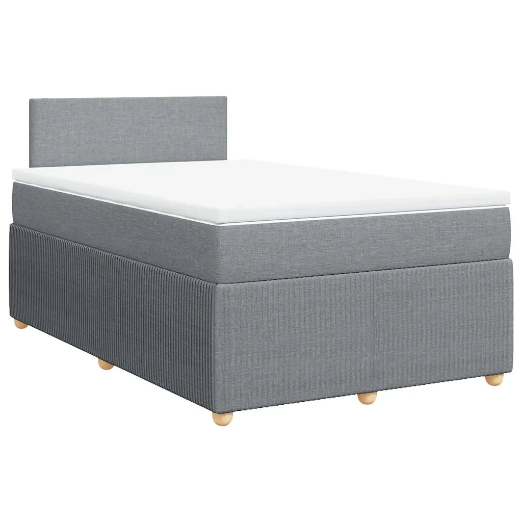 Giroletto a Molle con Materasso Grigio Chiaro 120x190cm Tessuto