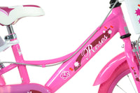 SCH ROSES 16", bicicletta per bambini, adatta ad etÃ  tra i 5 e i 7 anni, per altezza tra 105 e 135 cm, con cestino, c