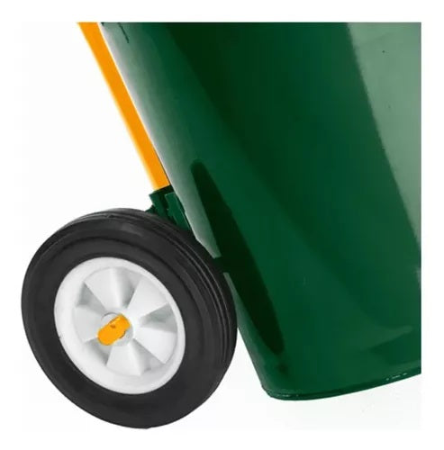 Ingrassatore Manuale Pneumatico con Fusto da 25kg in Acciaio e Ruote, Compressore a Leva per Grasso, Pistola Ingrassatri