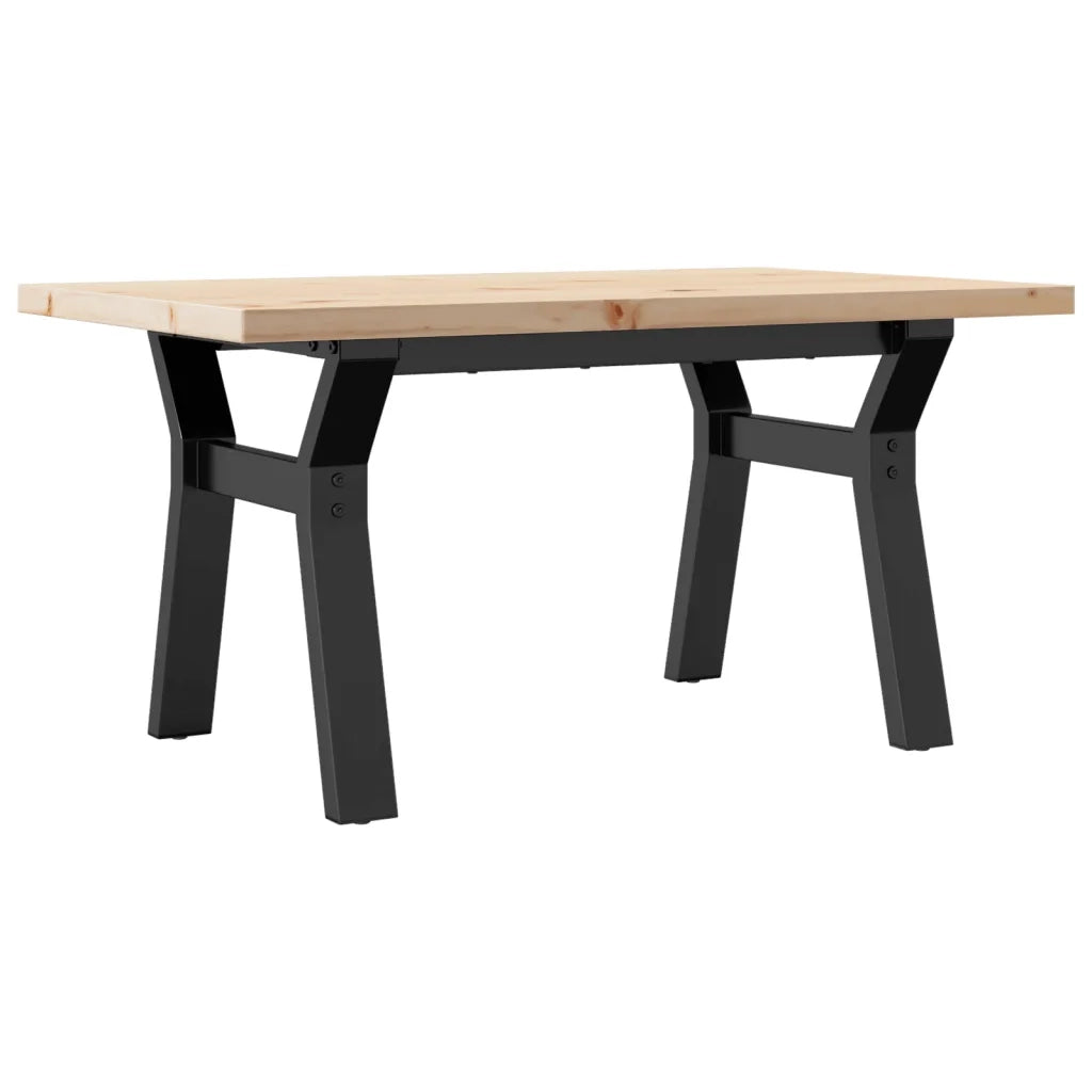 Tavolino salotto | Tavolino da caff¨¨ | Tavolino da Soggiorno Telaio a Y 80x50x40,5 cm Legno Pino e Acciaio