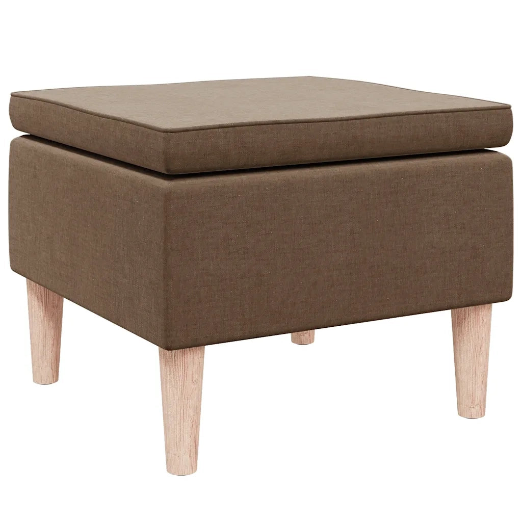 Poggiapiedi con Gambe in Legno Marrone in Tessuto cod mxl 52908