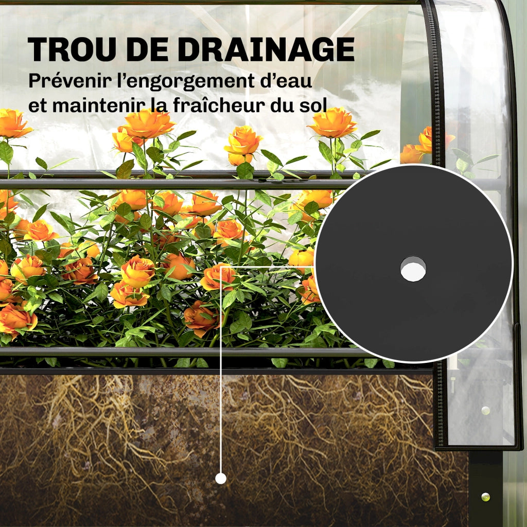 Potager da giardino con serra ¨C zephmum ¨C 100x49x136 nero