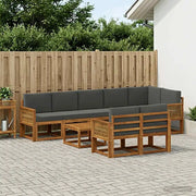 Set di divani da esterno 9 pcs Naturale e Antracite Poliestere 3385338