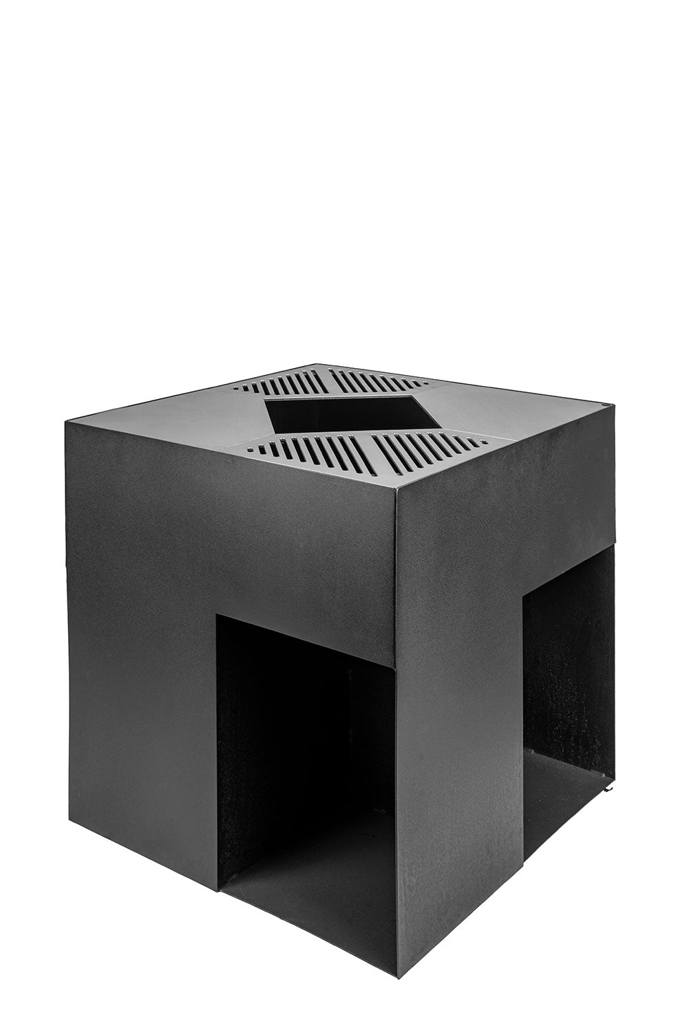 Barbecue a Legna 75x75x75 cm Giglio in Acciaio Nero Alta Temperatura