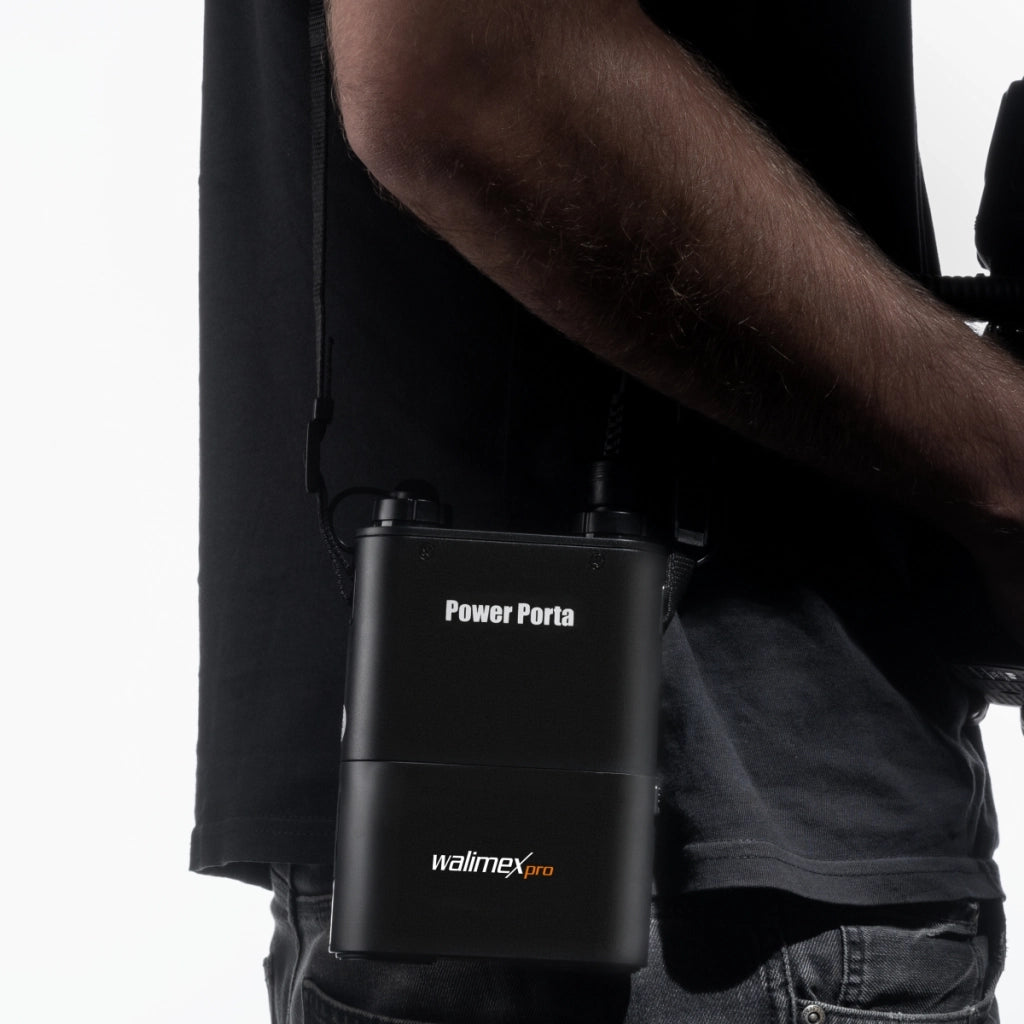 Light Shooter 360 TTL/N flash (incluso tubo flash, riflettore, diffusore, borsa, 1x Power Porta, cavo di collegamento, cinghia di trasporto, caricatore di rete) nero
