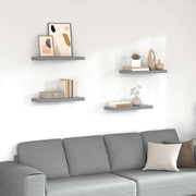 Scaffali a Parete 4 pz Grigi 60x23,5x3,8 cm in MDF 323855