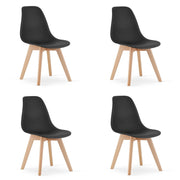 Sedia VALORA KITO - Sedie da pranzo ergonomiche nere x4