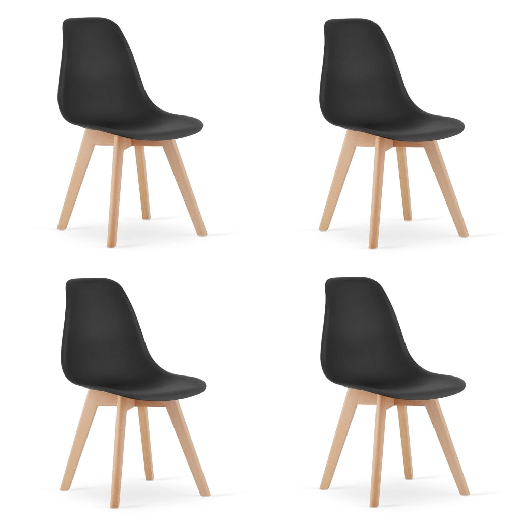 Sedia VALORA KITO - Sedie da pranzo ergonomiche nere x4