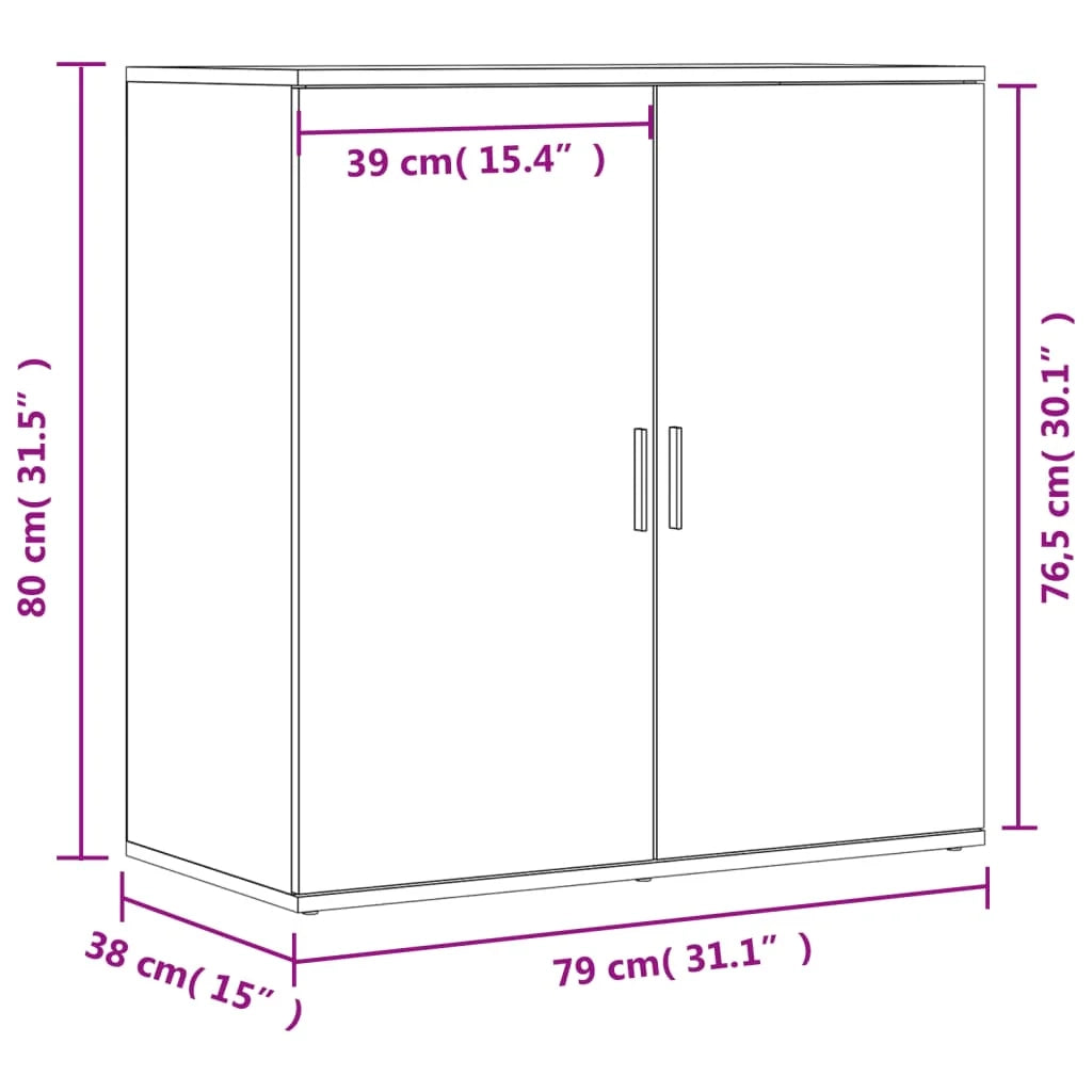 Buffet credenza cassettiera armadio mobile contenitore organizer per cucina soggiorno salotti set da 2 79 x 38 x 80 cm legno ingegnerizzato grigio 02_0036869
