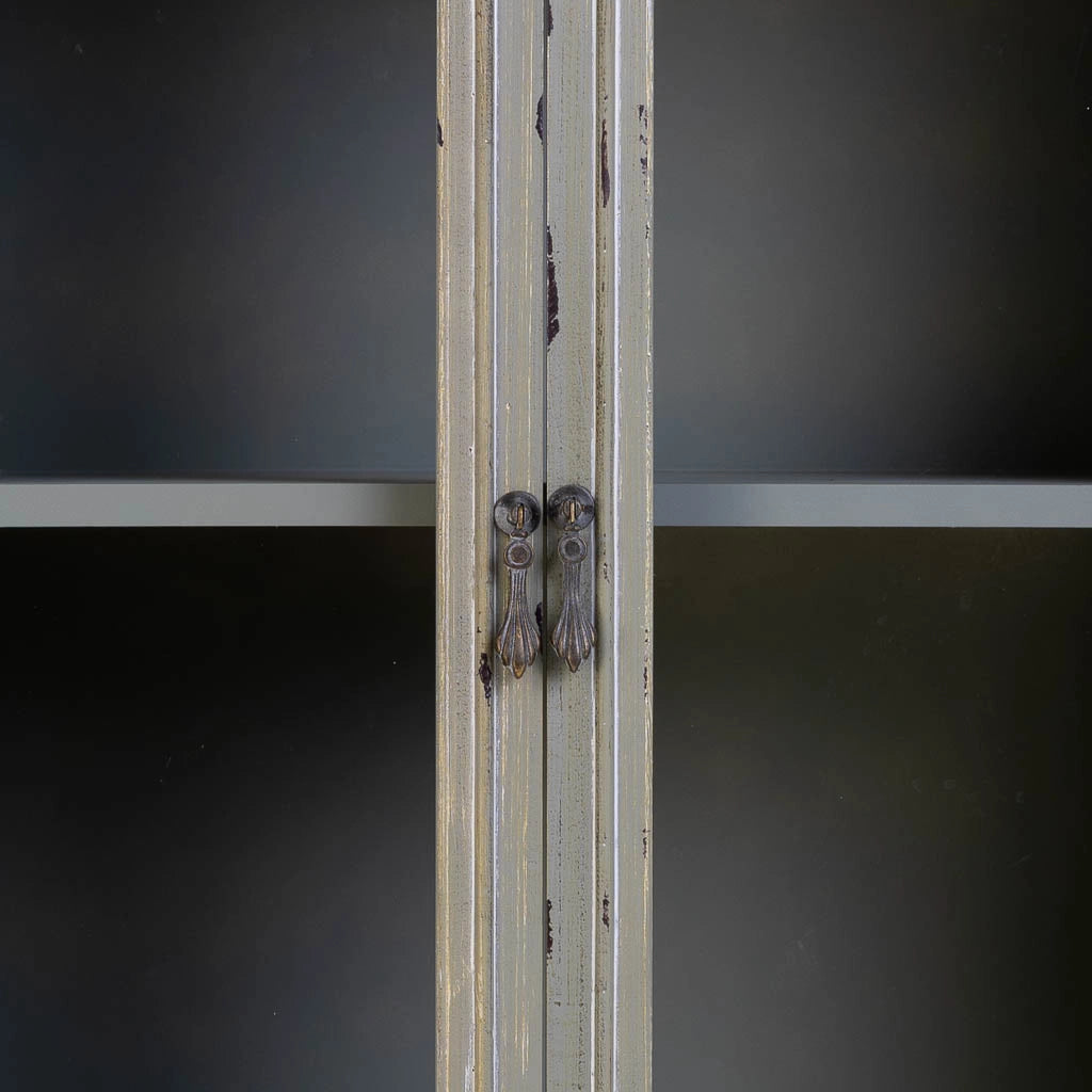 Vetrina in legno con un cassetto grigio 80x42x120h cm