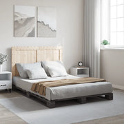 Giroletto con Testiera-Struttura Letto con testiera Grigio 140x200 cm Legno Massello di Pino 321376