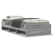 Letto singolo | Letto per adulti | Giroletto Grigio Sonoma 100x200 cm in Legno Multistrato