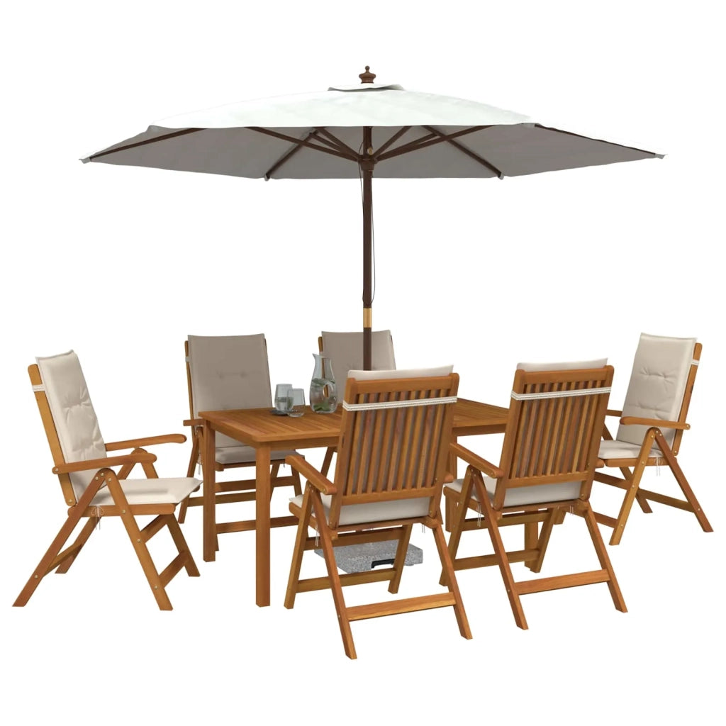 Set da pranzo da giardino 7 pezzi Naturale 3434578