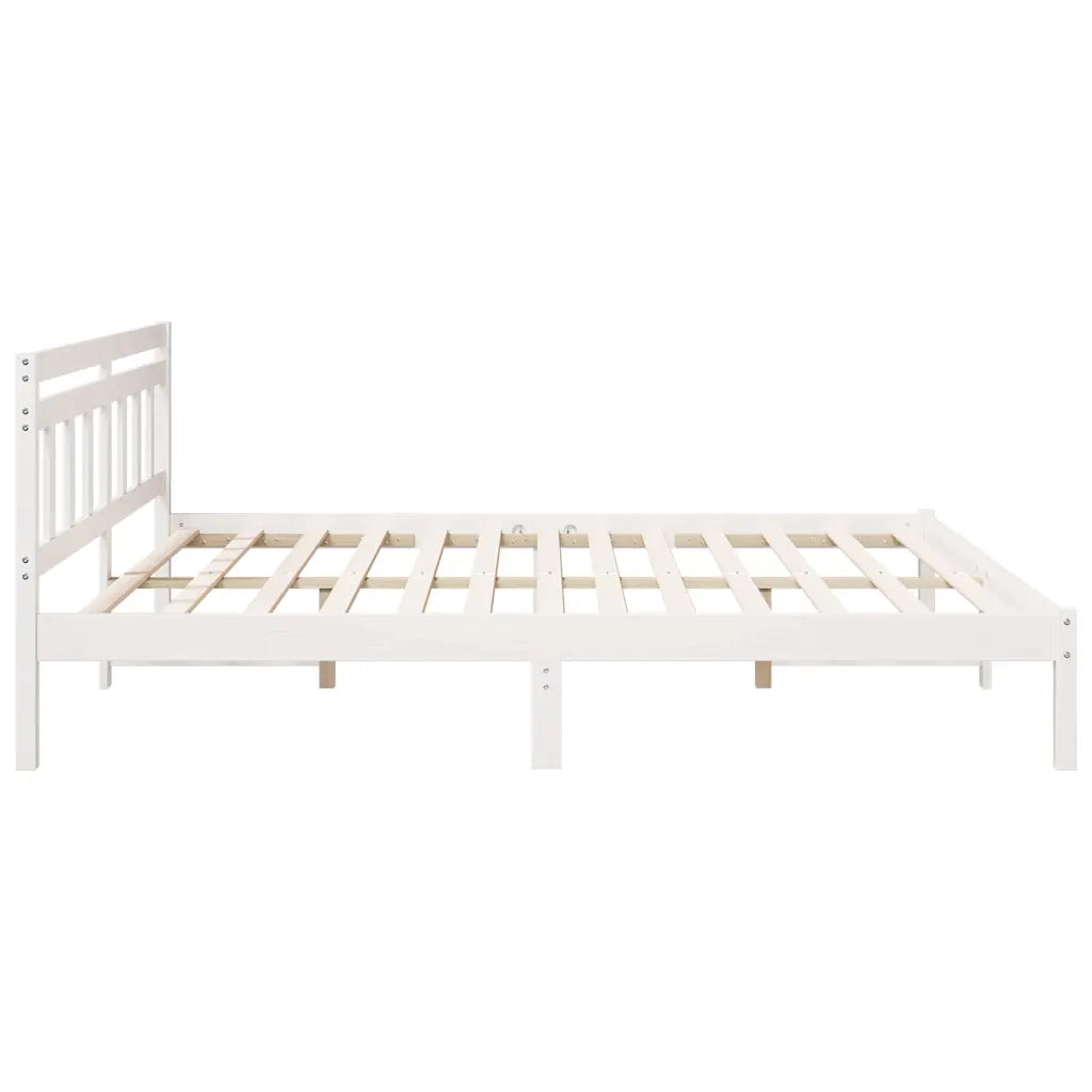 Struttura del letto Bianco 200 x 200 cm Pino massello 872360