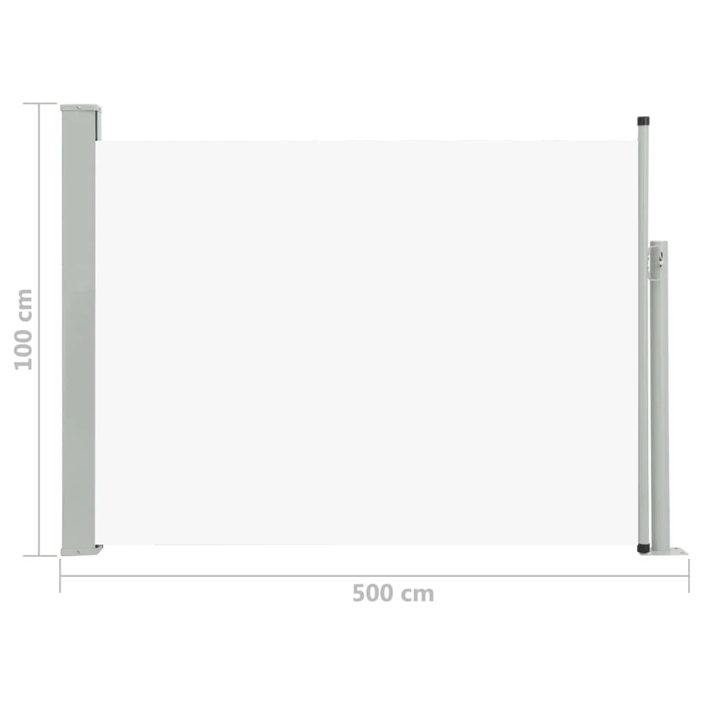 Tenda da sole laterale retrattile/schermo privacy per patio giardino terrazza balcone 100 x 500 cm crema 02_0007190