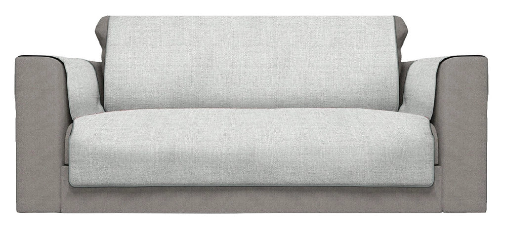 Copridivano con Copri Braccioli Seduta 230 cm in Poliestere Grigio