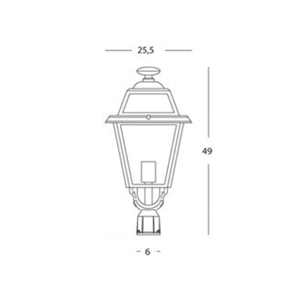 Testa Palo Da Esterno Contemporaneo Elegance Alluminio E Vetro Grigio 1 Luce E27