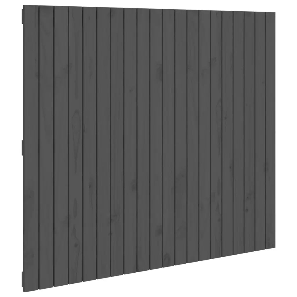 Testiera da Parete-Testiera a Muro-Testata Decorativa Grigia 127,5x3x110 cm Legno Massello di Pino