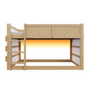 LETTO a soppalco 90x200 cm Legno Naturale/Bianco con scala a 3 gradini