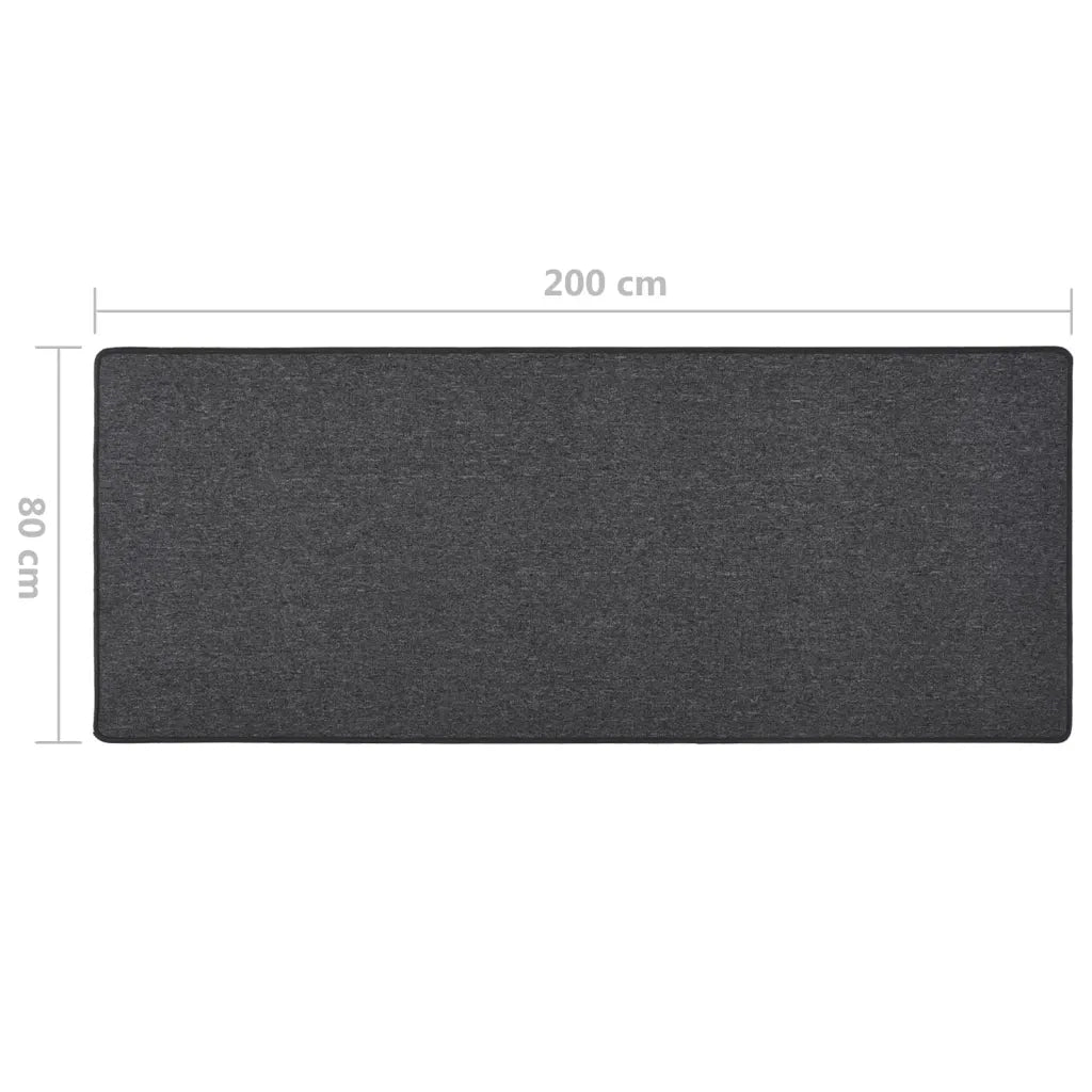 Tappeto Corsia Antracite 80x200 cm 326964