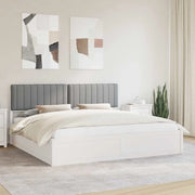 Letto con Testiera Rivestita Grigio chiaro 200 x 200 cm 3398213