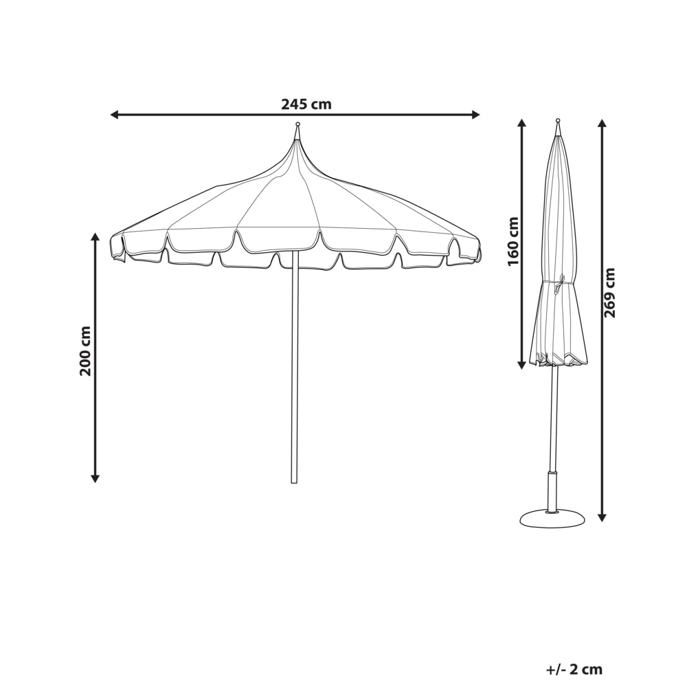 Ombrellone da giardino in tessuto poliestere blu con palo in alluminio bianco ⌀ 245 cm Elegante e moderno