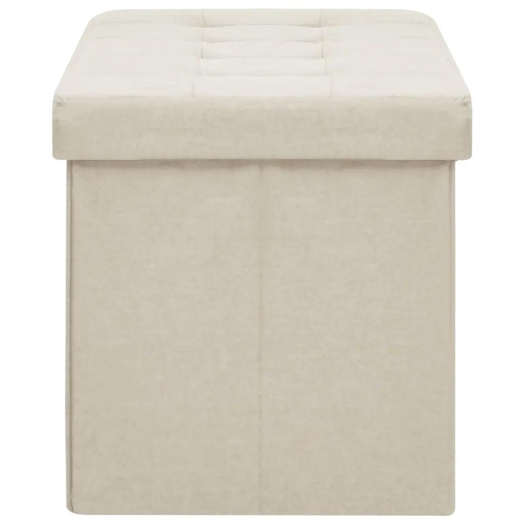 Cassapanca Pieghevole Bianco Crema in Simil Lino 338792