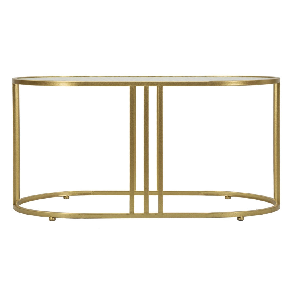 Tavolino VKH797, Oro, Metallo, 90x50x45 cm
