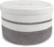 Wastappo pieghevole, cestino - Cestini, cesti, grandi & XL, bianco, marrone, cesto di cotone - grande contenitore di stoccaggio (grigio con coperchio, 65L)
