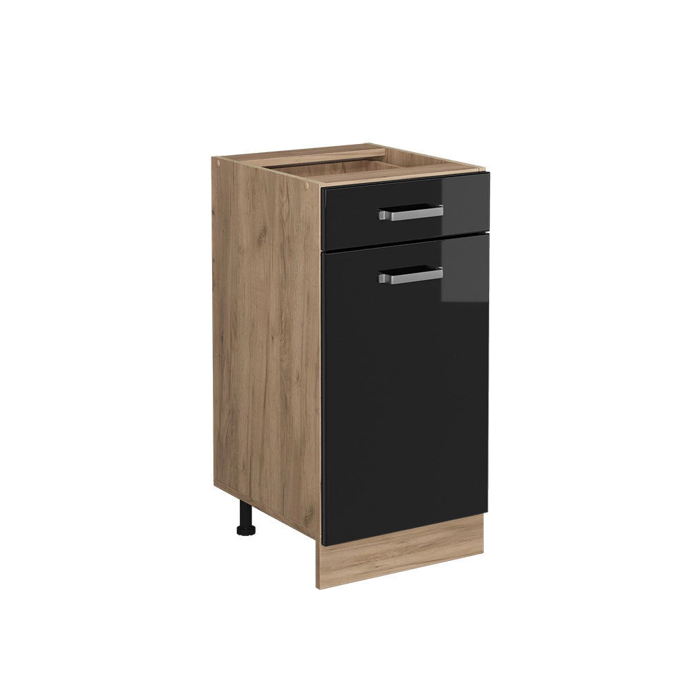 Vicco Mobiletto base per cucina Nero lucido 40 cm senza piano di lavoro