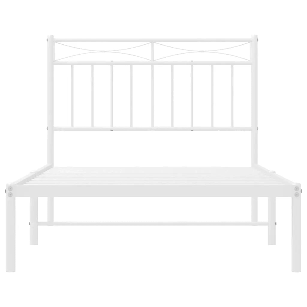 Giroletto con Testiera Metallo Bianco 100x190 cm 373734