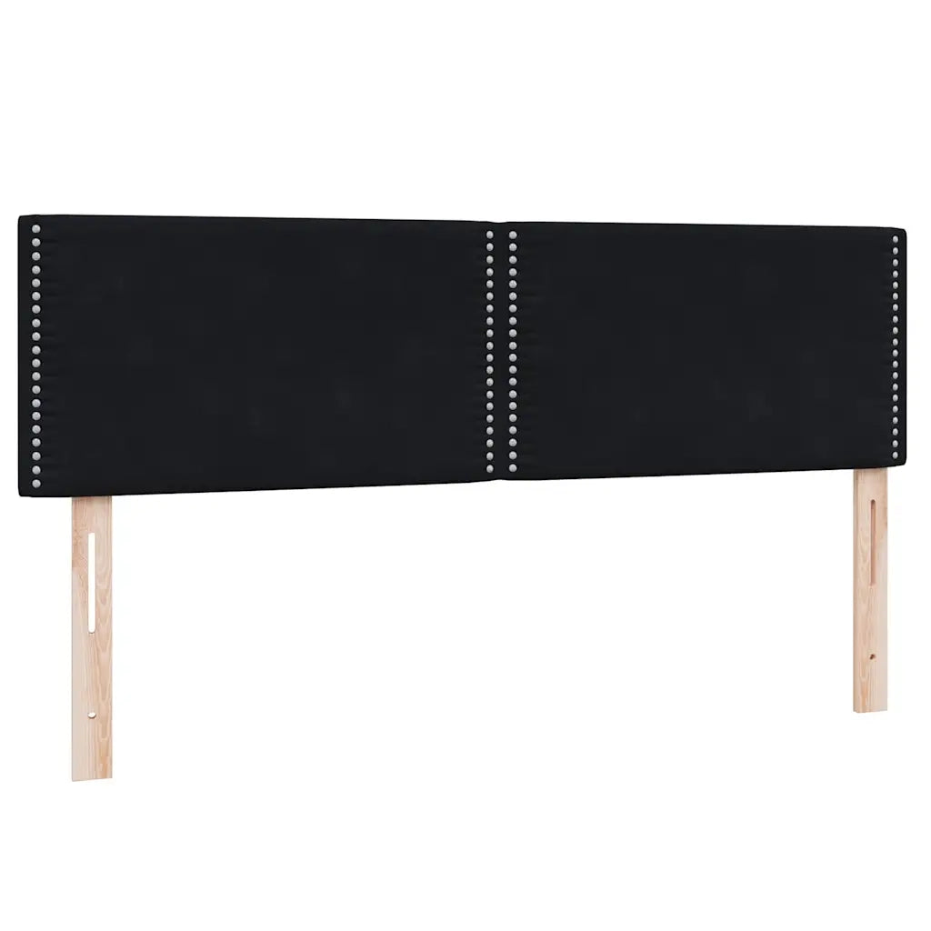 Giroletto a Molle con Materasso Nero 160x210 cm in Velluto 3317447