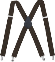 Cinturino per Uomo, Cinturone elastico adattabile, Cinturone a X per Uomo, Moda Adulto 4 Clip Cinturone a Croce - Caffè