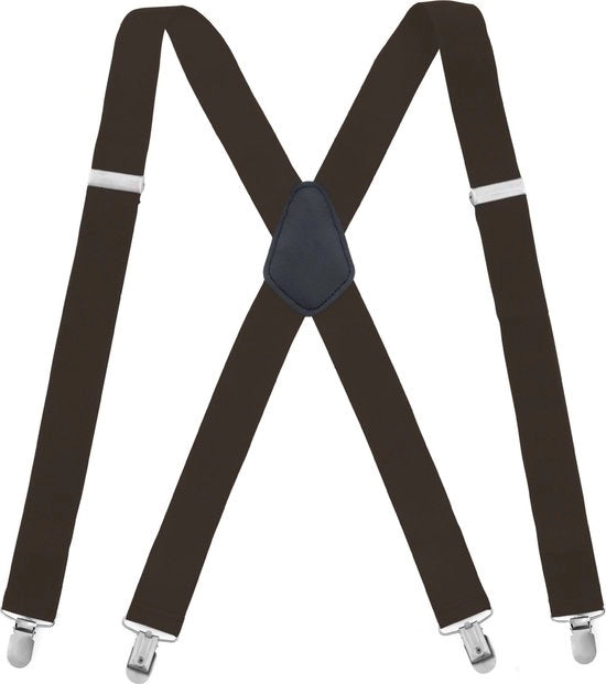 Cinturino per Uomo, Cinturone elastico adattabile, Cinturone a X per Uomo, Moda Adulto 4 Clip Cinturone a Croce - Caffè