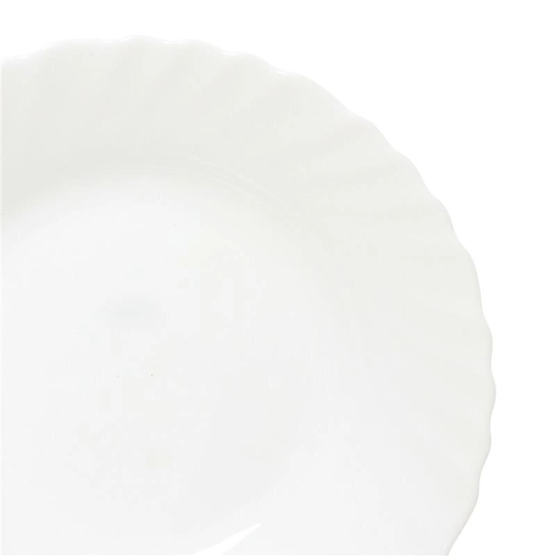 SET 6 PIATTI FONDI PRIMA IN VETRO TEMPERATO BIANCO DA 23 CM