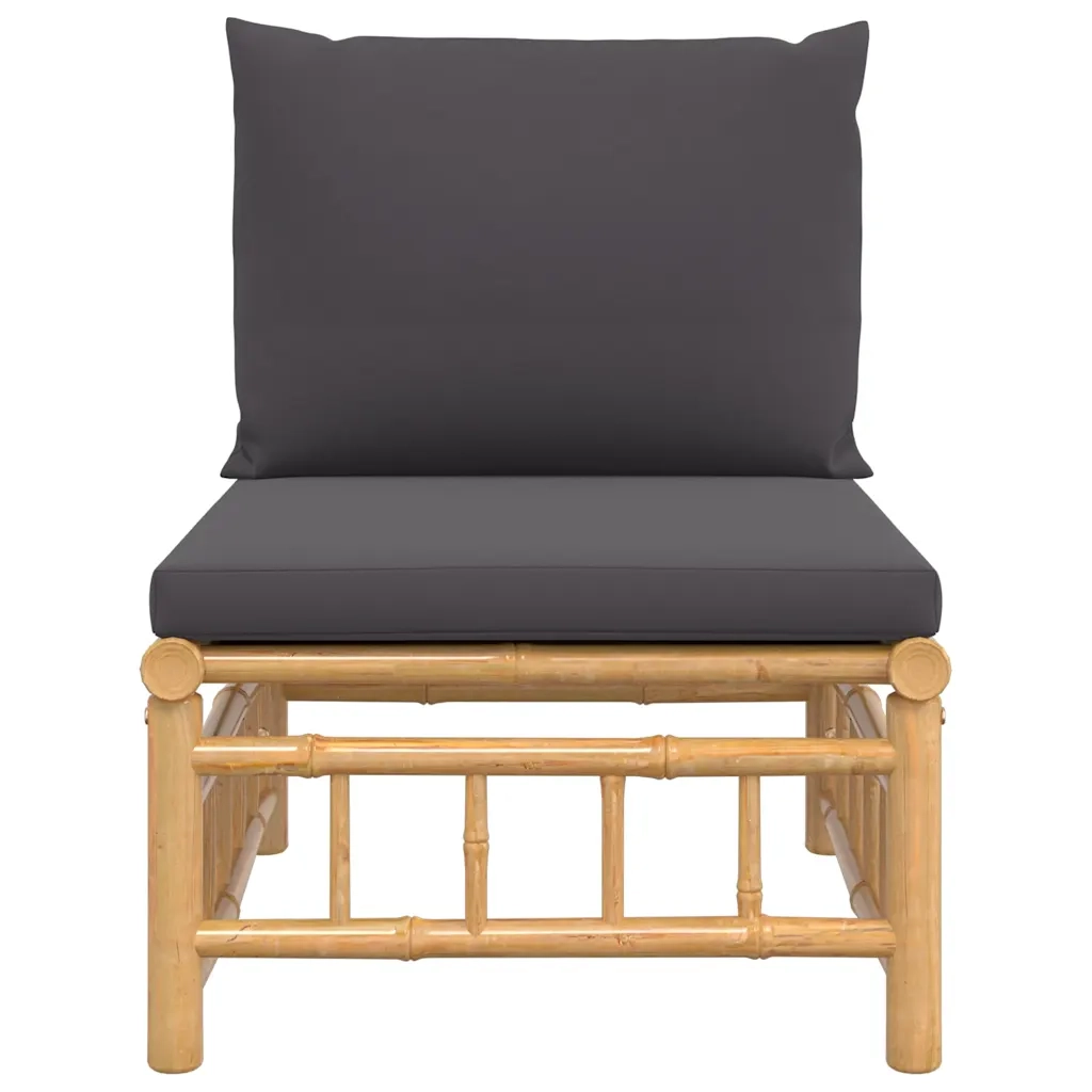 Divano Centrale da Giardino con Cuscini Grigio Scuro BambÃ¹cod mxl 111792